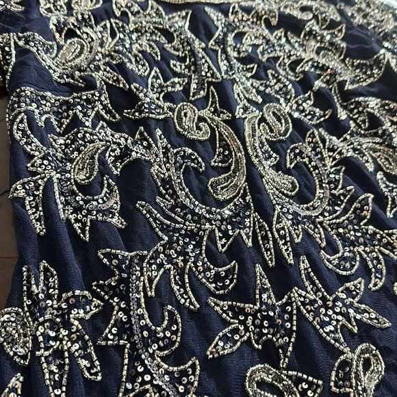 NEW Pissarro Nights Beaded Mesh Cocktail Dress - size 6 - Picture 5 of 7